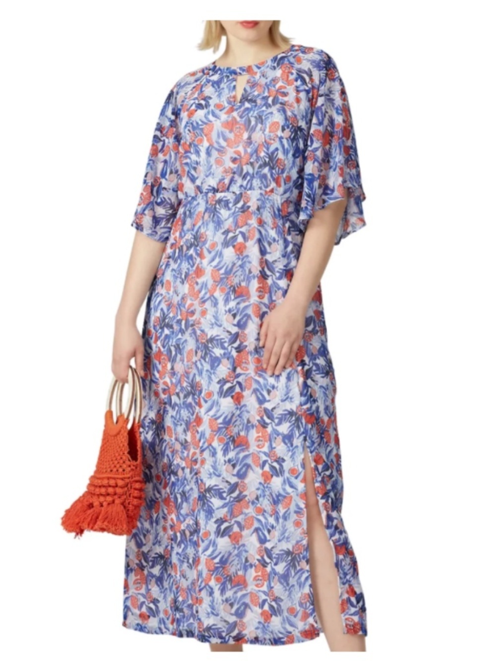 Junarose Floral Maxi Dress Plus Size 22 Boho Flowy 3\4 Sleeve Multicolor